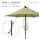 image 3 of Outsunny 3(m) Cantilever Garden Parasol Umbrella with Solar LED, Beige