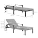 image 5 of Outsunny Outdoor PE Rattan Sun Lounger, 5-Level Adjustable Backrest Wicker Outdoor Chaise Recliner, Garden Chair with 2 Wheels, Grey