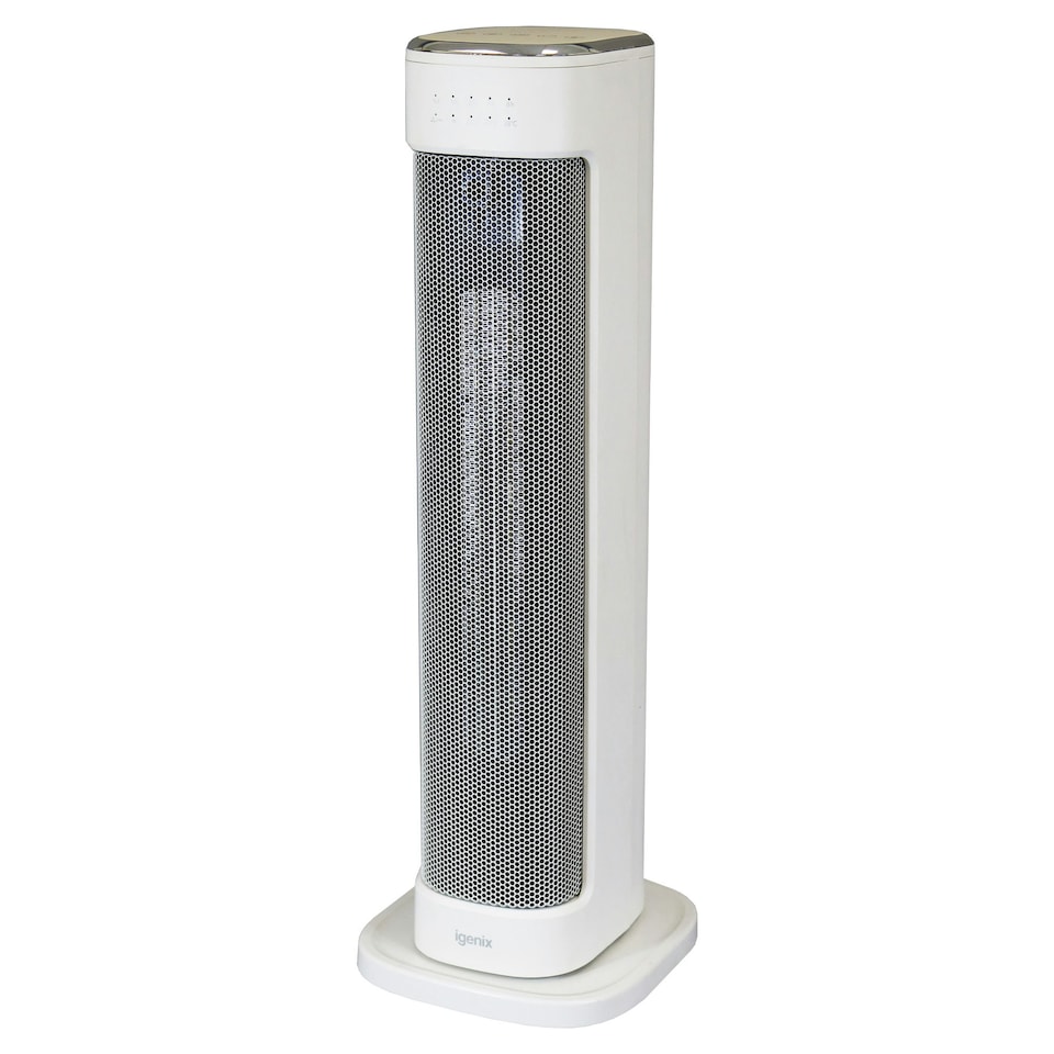 image 1 of Igenix IGHT020DW Oscillating Tower Heater with 3 Heat Modes, White