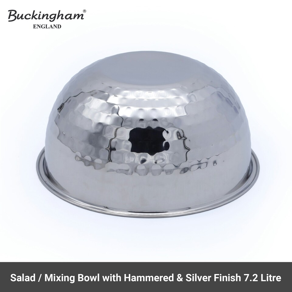 image 1 of Buckingham Stainless Steel Salad / mixing bowl with hammered effect 7.2 Litre / 30 cm