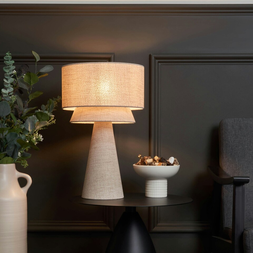 image 1 of BHS Terri Tiered Table Lamp, Natural