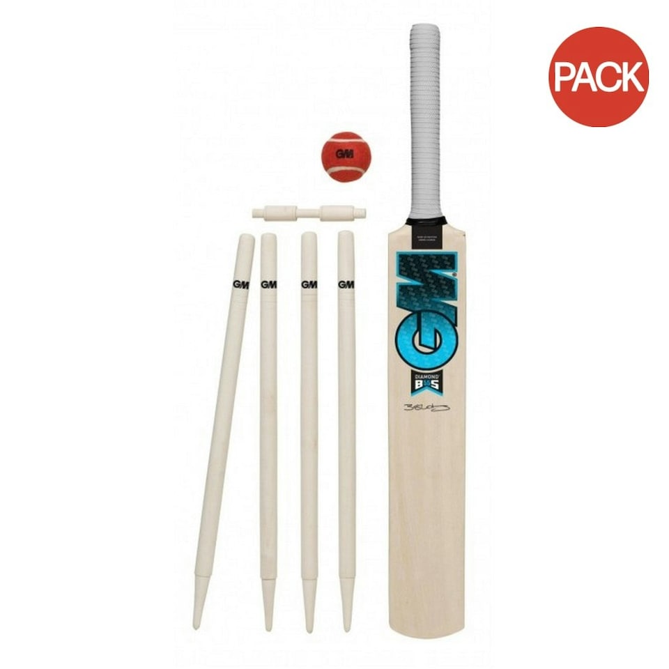 image 1 of Gunn And Moore Diamond Cricket Set (Pack Of 8) - Cream/Blue - 1