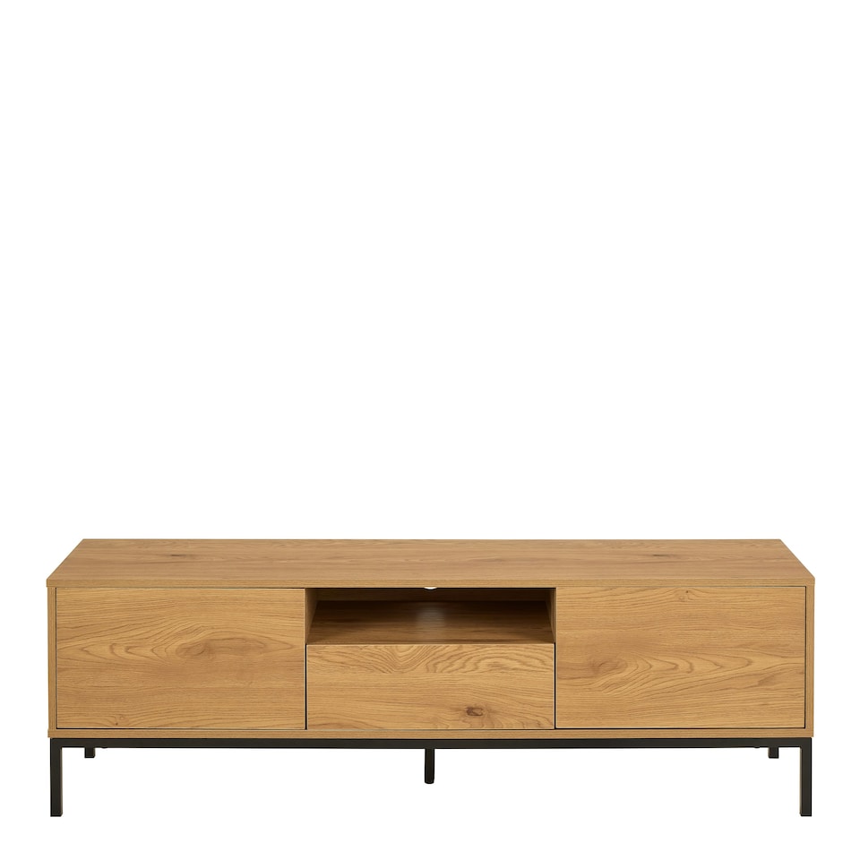 image 1 of Seaford Tv Unit 2 Doors 1 Drawer in Matt Wild Oak Brown