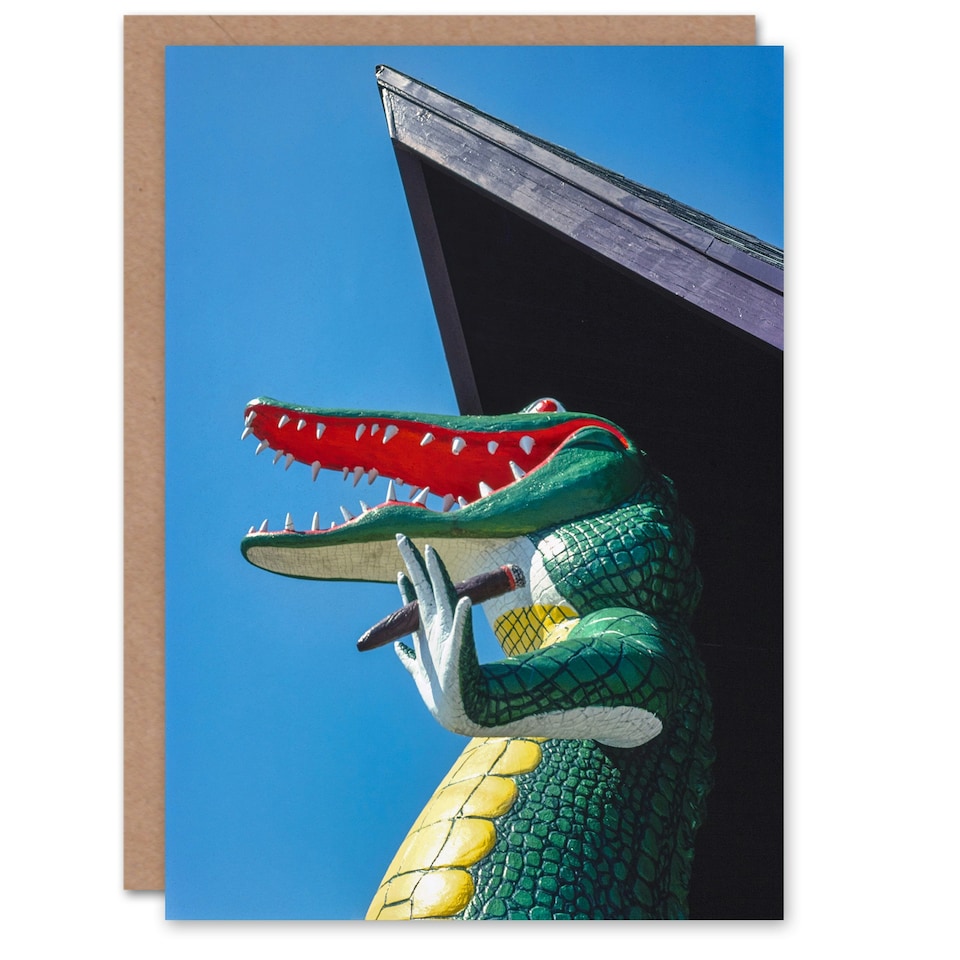 image 1 of John Margolies Art Card Gatorland Zoo Alligator With Cigar Photo