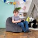 image 2 of icon Kids Aurora Velvet Bean Bag Chair Charcoal Grey Childrens Bean Bags Grey | Grey