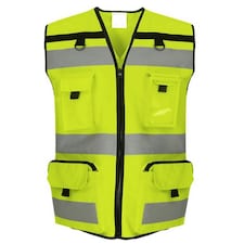 Yoko Unisex Adult Ripstop Hi-Vis Tool Vest - Hi Vis Yellow - XL