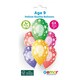 image 2 of Assorted Colour Cosmic Stars Age 9 Latex Balloons 33cm / 13 in - Pack of 6
