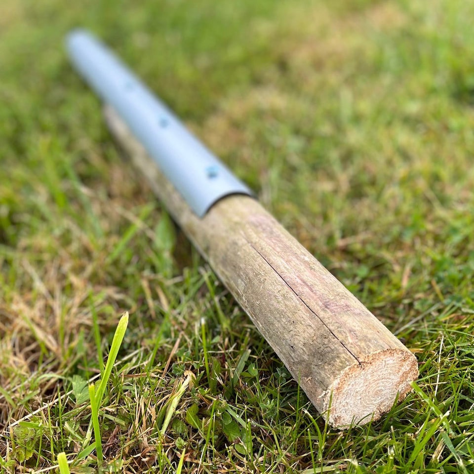 image 1 of Metal Log Roll Stakes for Lawn Garden Border Edging (Pack of 10)