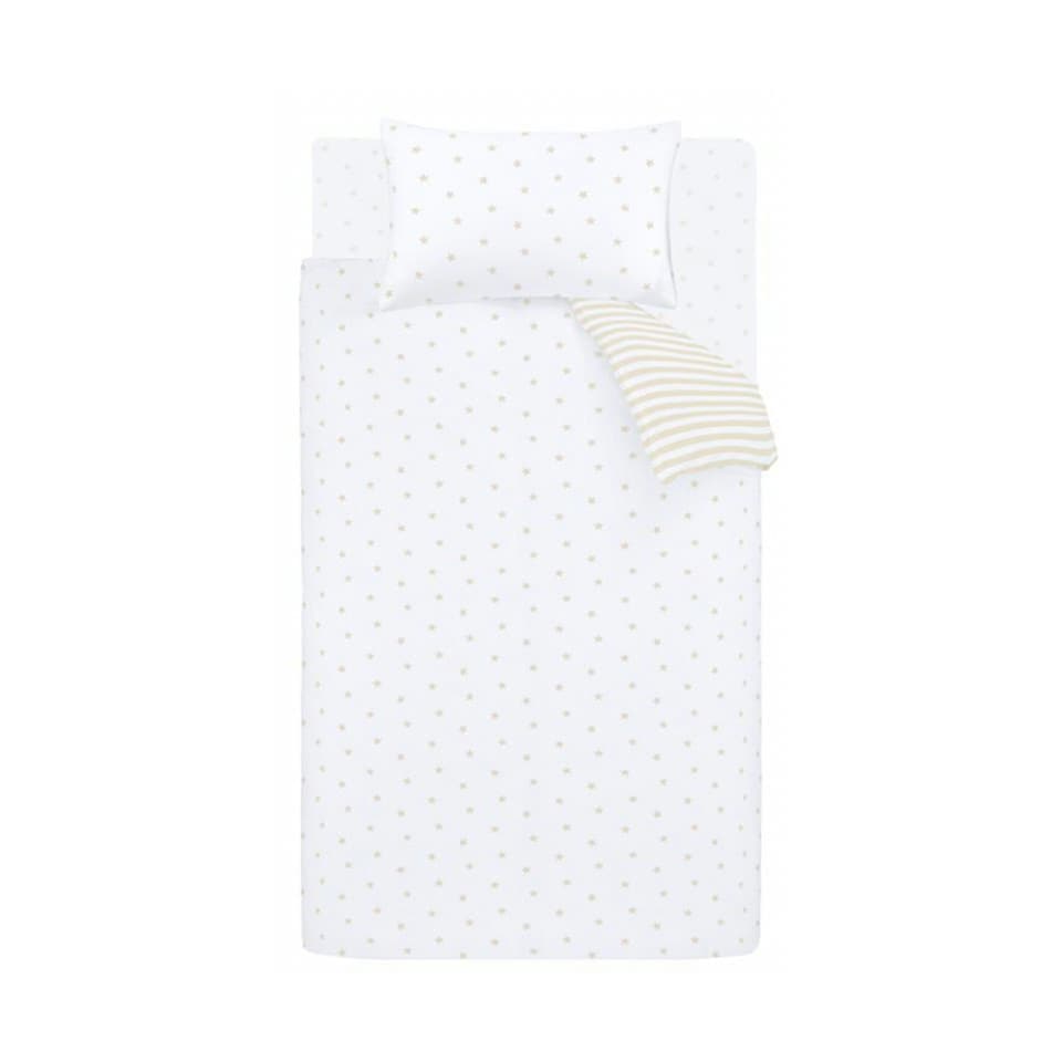 image 1 of Bianca Mini Star & Stripes Reversible Cotton Duvet Cover Set Natural | Cream | Natural | Double