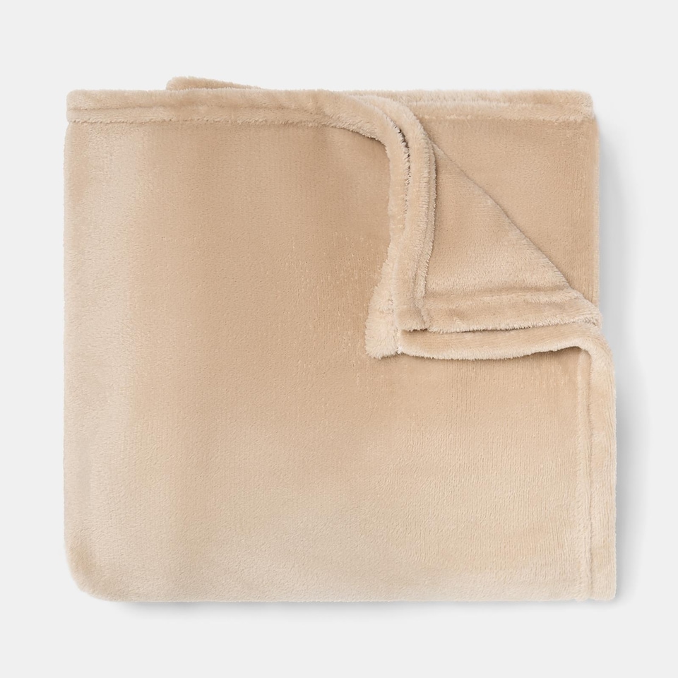 image 1 of OHS Ultra Soft Flannel Fleece Throw Blanket | Brown | Natural - 120CMx150CM