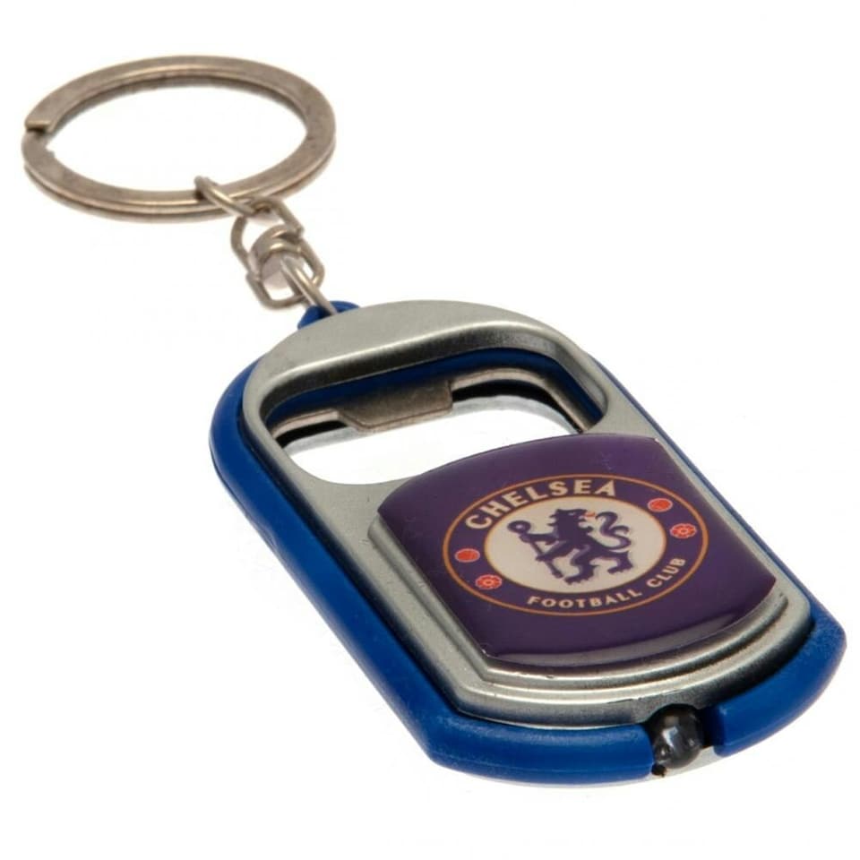 image 1 of Chelsea FC Key Ring Torch Bottle Opener - Blue - One Size
