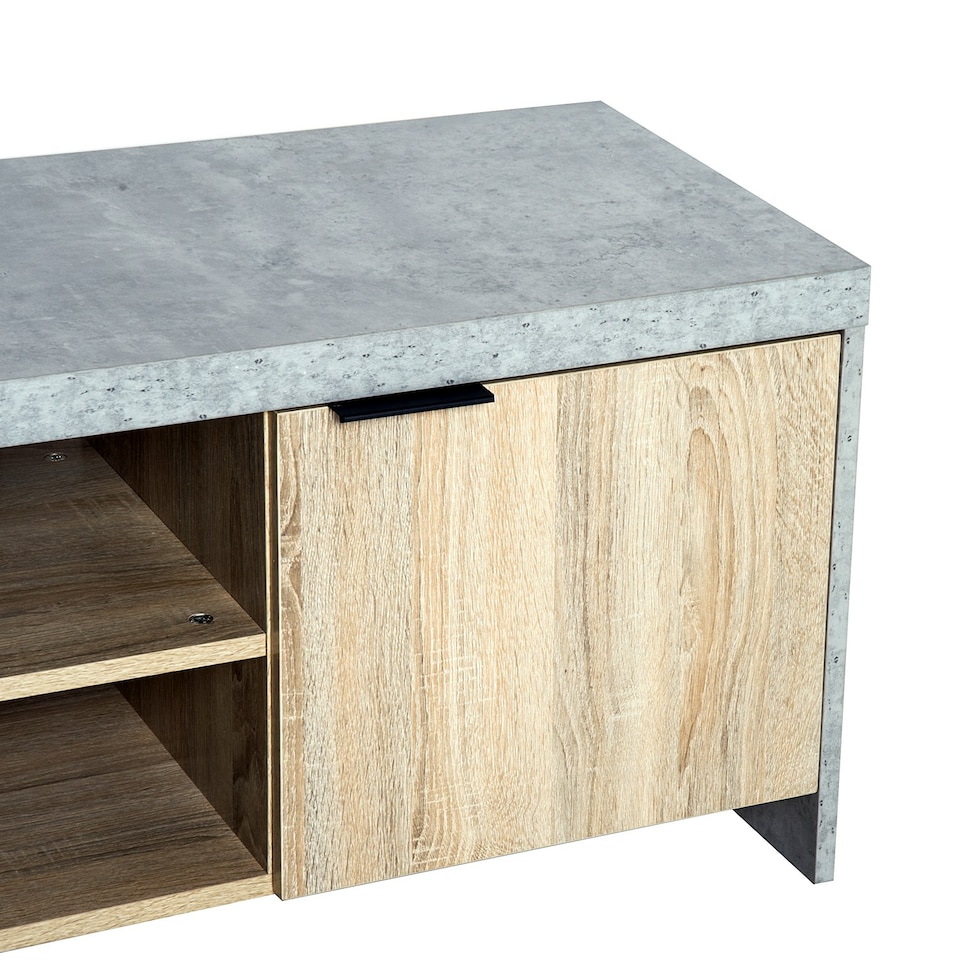 image 1 of HOMCOM Wooden TV Stand Cabinet Home Furniture Entertainment Unit Storage Shelves