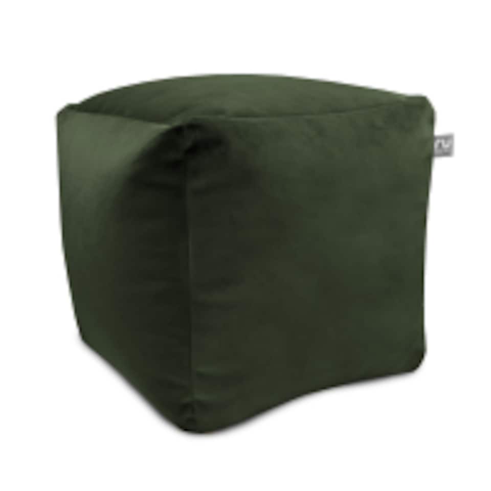 image 1 of rucomfy Velvet Cube Bean Bag Pouffe - Soft Stylish Footstool