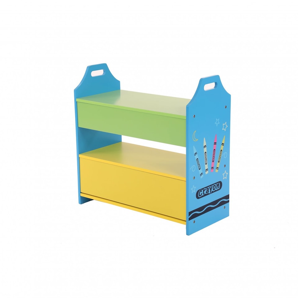 image 1 of Colourful Childrens Toy Storage Crayon Unit Shelves with 3 Drawers
