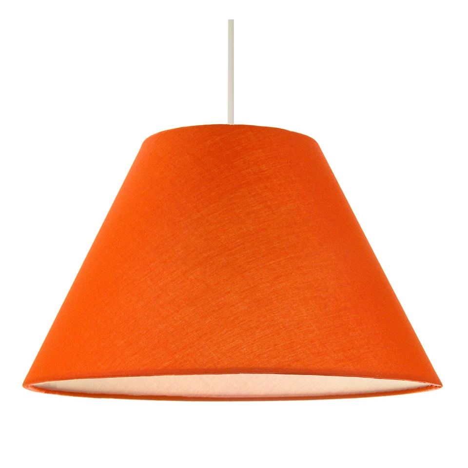 image 1 of 12" Vibrant Orange Cotton Coolie Lampshade Suitable for Table Lamp or Pendant | Orange | Orange | 1