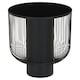 image 2 of Trento End Table With Black Glass Top Black