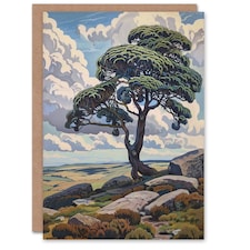 Lone Tree on Dartmoor Devon Landscape England Nature Greeting Card