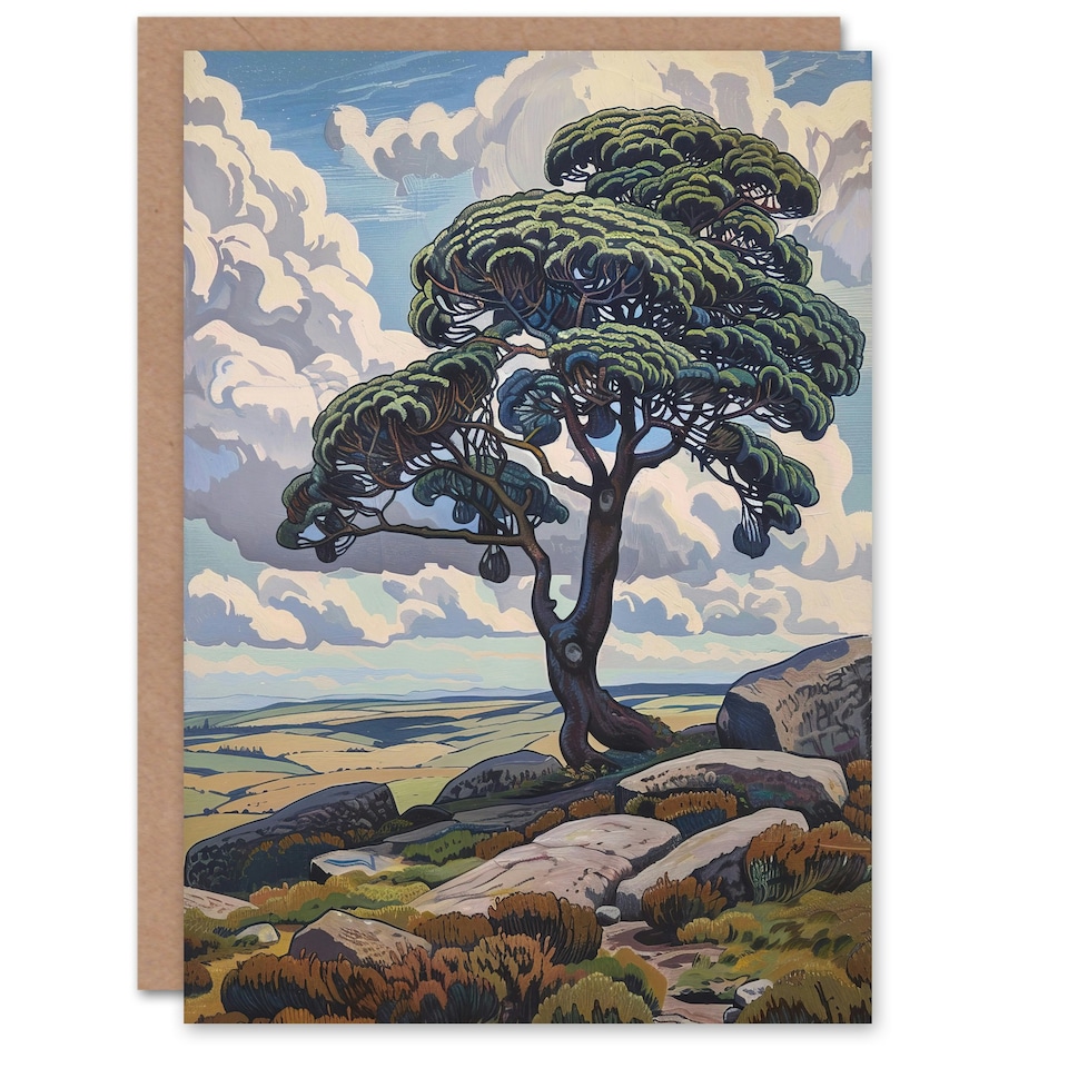 image 1 of Lone Tree on Dartmoor Devon Landscape England Nature Greeting Card