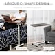 image 3 of HOMCOM C-Shaped Mobile Table Sofa Over Bed Side Nightstand w/ Casters, Brown