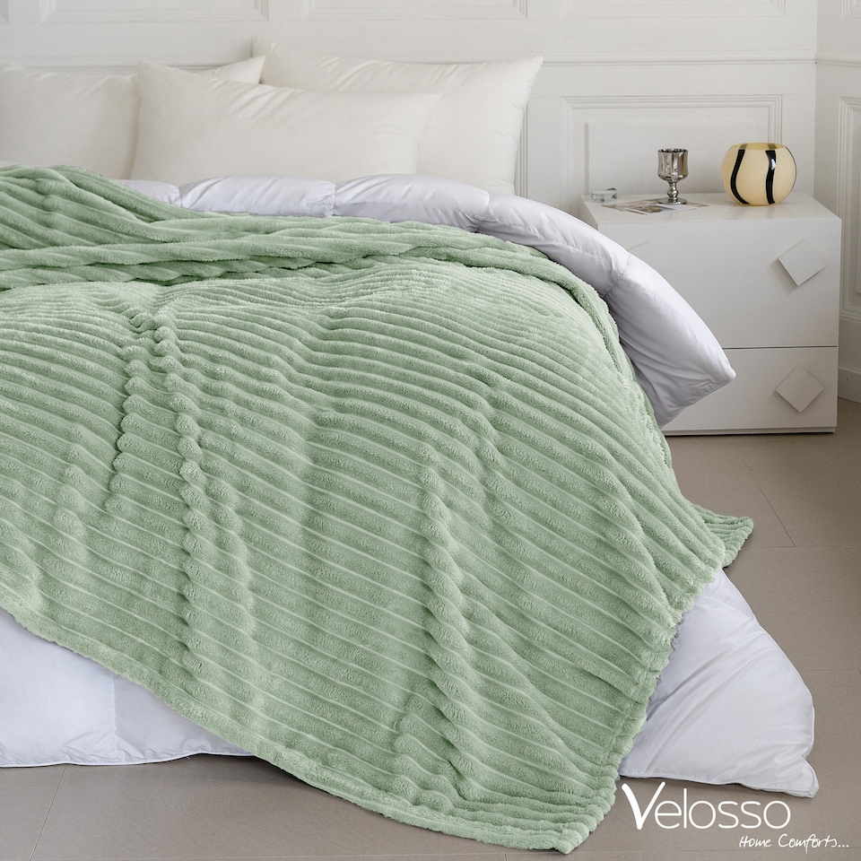 image 1 of Velosso Super Soft Chunky Cord Blanket Throw