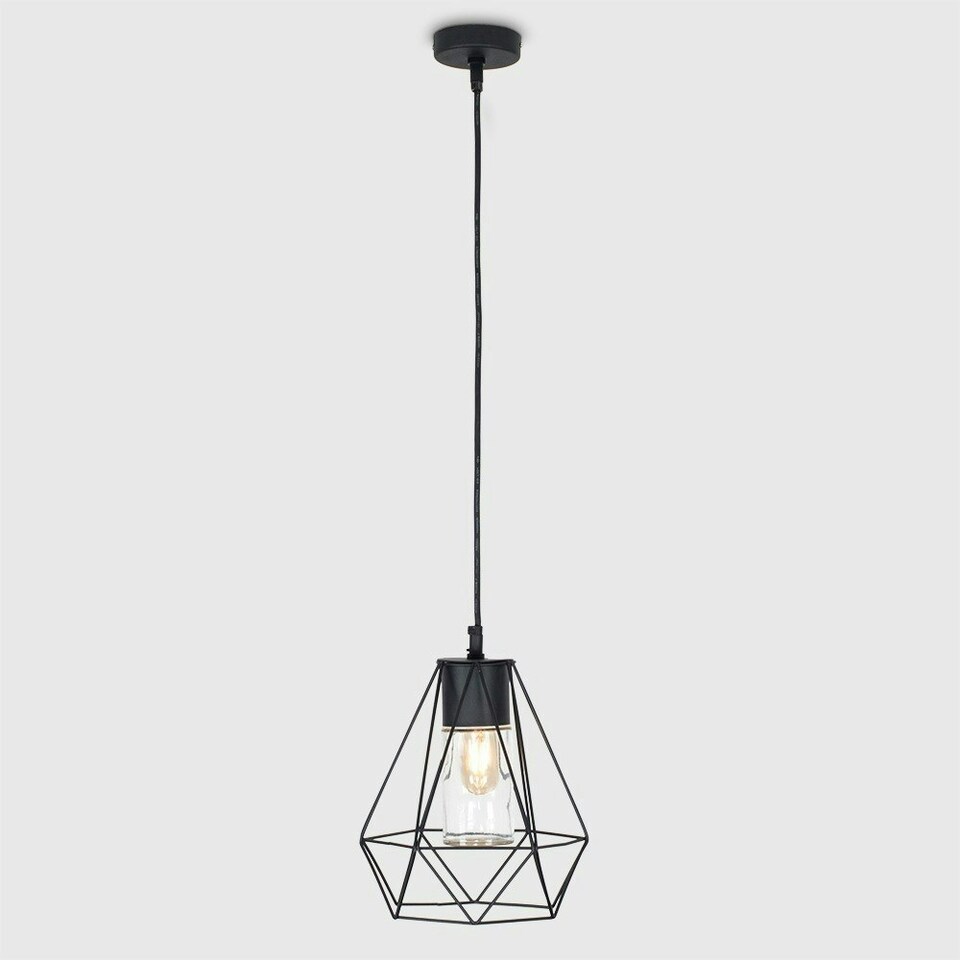 image 1 of ValueLights Diablo Matte Black Pendant Light and E27 Radio Valve LED 4W Warm White 2700K Bulb