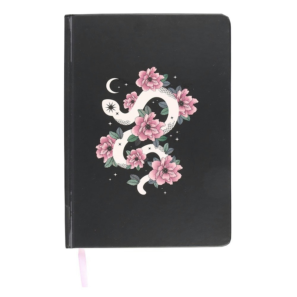 image 1 of Something Different Serpentine Floral Snake A5 Notebook - Black/Pink/White - One Size