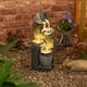 image 3 of ValueLights Solar Powered Stacking Pots Water Feature Outdoor Fountain | Multi