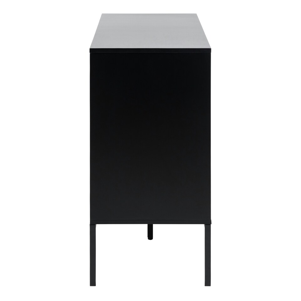 image 1 of Seaford 1 Door 3 Drawer Small Sideboard in Black & Oak