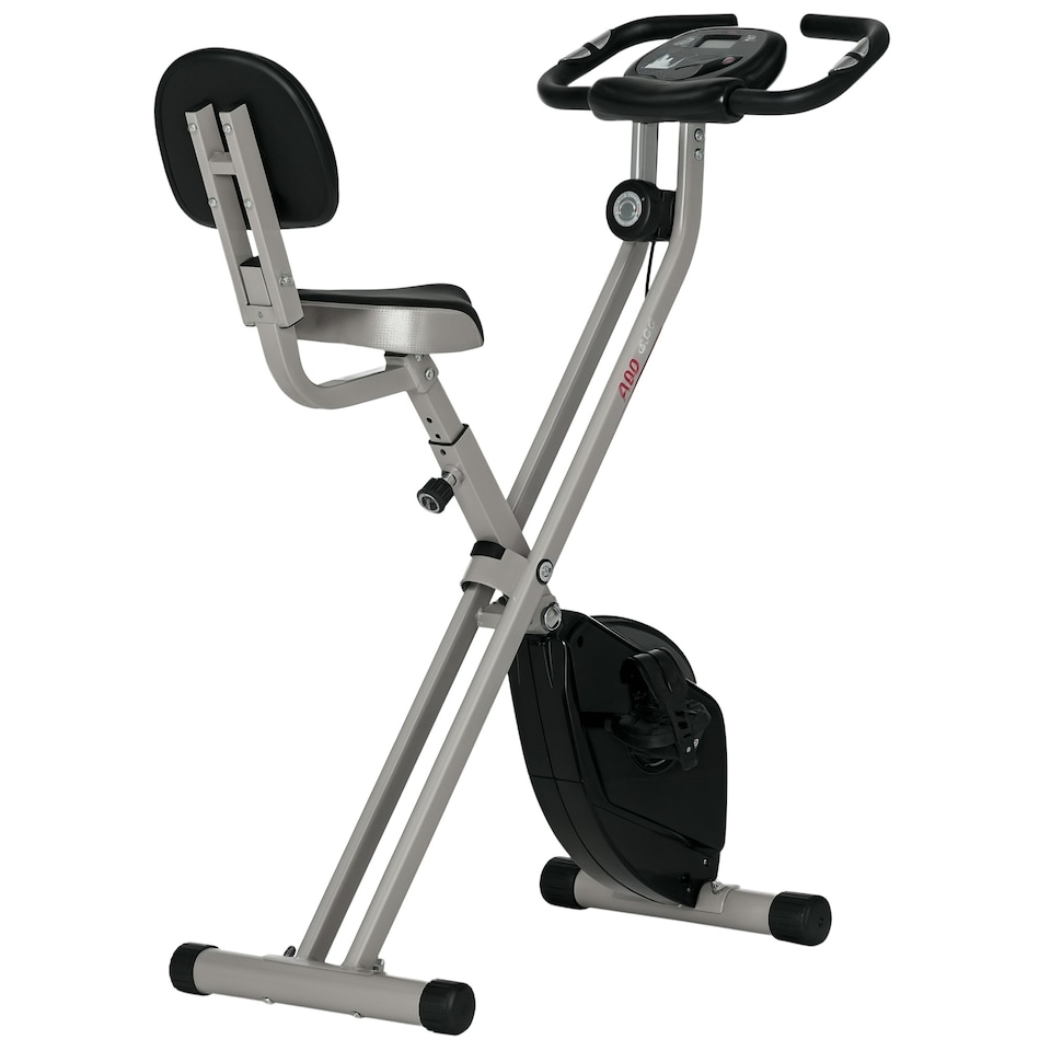 image 1 of HOMCOM Magnetic Resistance Exercise Bike Foldable LCD Adjustable Seat Grey