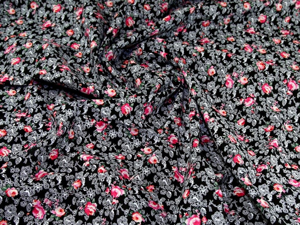 Black 100% Cotton Poplin Fabric for Dressmaking, Quilting, 142.5cm / 56" Wide - per metre