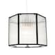 image 2 of Vintage Industrial Lantern Pendant Shade in Black with Ribbed Glass | Black