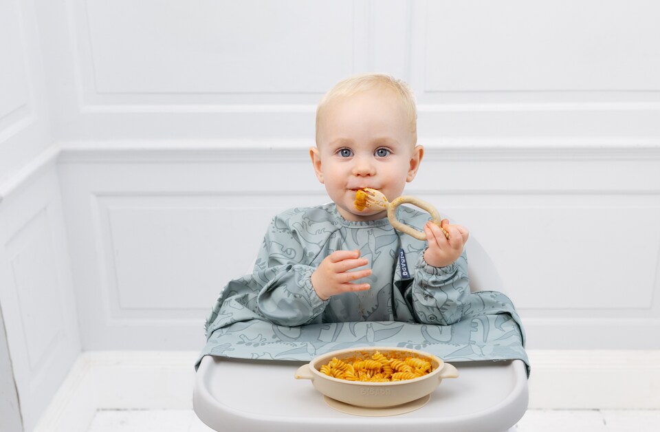 image 1 of Bibado Sporkit Multi-Stage Baby Weaning Spork & Dipper - Fawn, 2 Pack