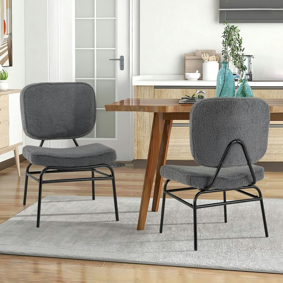image 1 of COSTWAY Upholstered Accent Chair Reading Chair Grey Grey