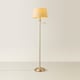 image 4 of ValueLights Sinatra Brushed Chrome Floor Lamp Beige Taper Shade and Bulb