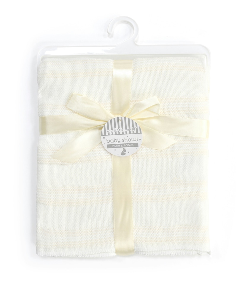 image 1 of Stripes Baby Shawl - 75cm x 100cm | Pink