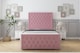 image 1 of Sloomy Monroe Pink Plush Bed Frame With 50" Upholstered Headboard 4' Small Double