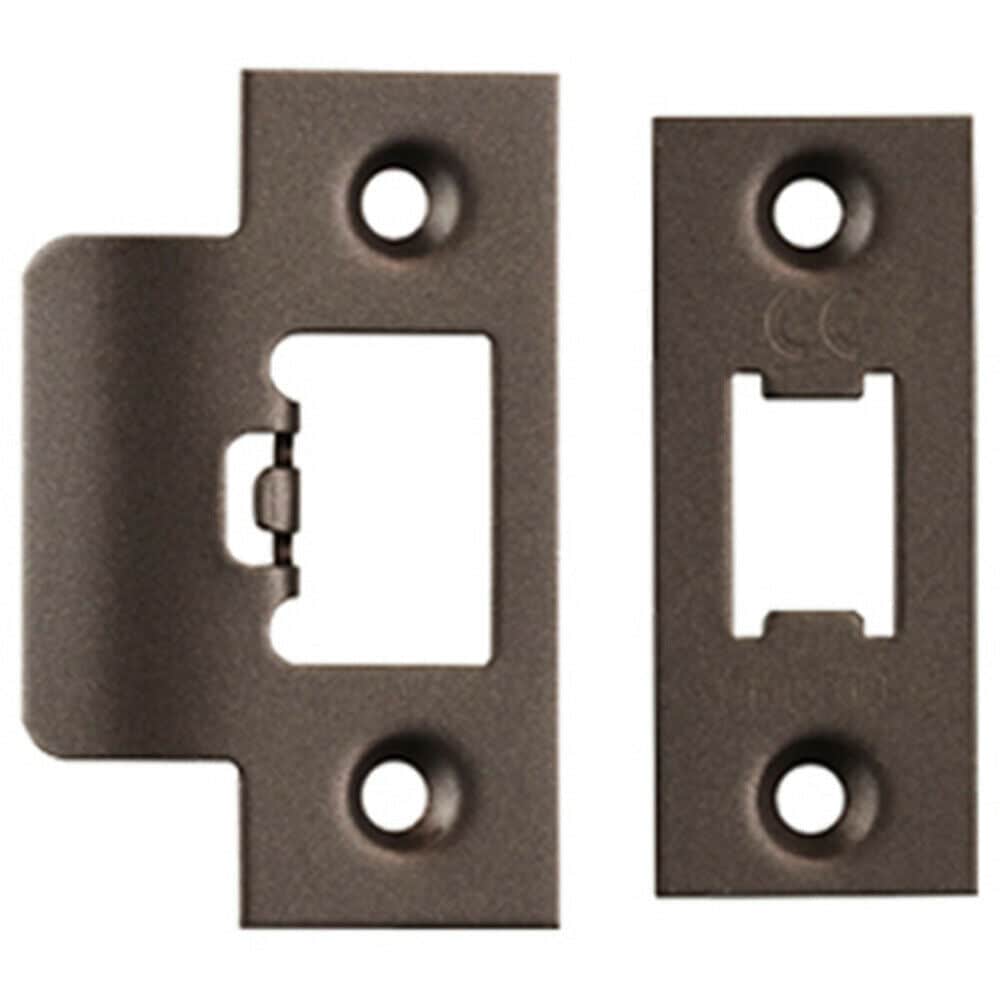 Loops Forend Strike & Fixing Pack Suitable for Tubular Latch Matt Bronze