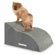 Dreamcatcher 2 Step Dog Stairs for Bed 55x40x30cm, High Density Foam Ramp | Grey | Grey | 2 | 1