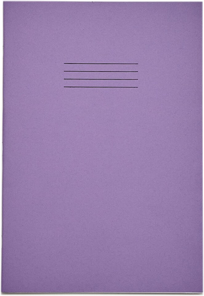 image 1 of Rhino 80 Page 8mm Lined with Margin Exercise Book Purple A4 10 Pack