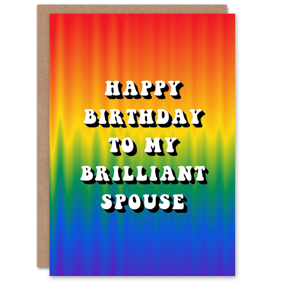 image 1 of My Brilliant Spouse Trippy Psychedelic Pride Birthday Card