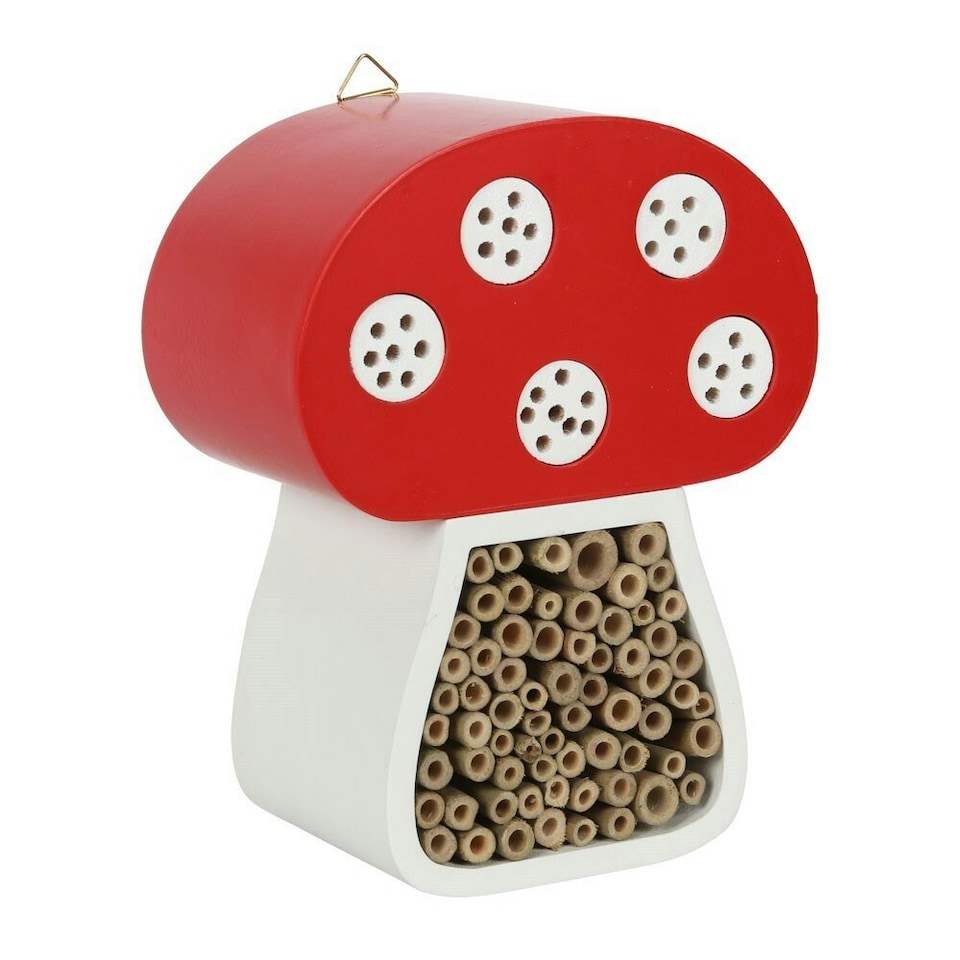 image 1 of Something Different Mushroom Insect House - Red/White - One Size