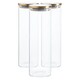 image 1 of Argon Tableware Glass Storage Jars with Metal Lids - 2 Litre - Gold - Pack of 3