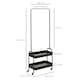 image 3 of HOMCOM Metal Clothes Rack with Shoe Stand, Clothing Rail on Wheels w/ 2 Basket
