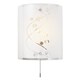 image 1 of Contemporary White Glass and Clear Glass Beaded Wall Light with Pull Switch | White