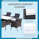image 7 of Outsunny 7 Piece Rattan Garden Furniture Set with Cushions, 6 Seater Garden Table and Chairs, Rattan Dining Set with 6 Armchairs, Rectangular Glass Top Table, Brown