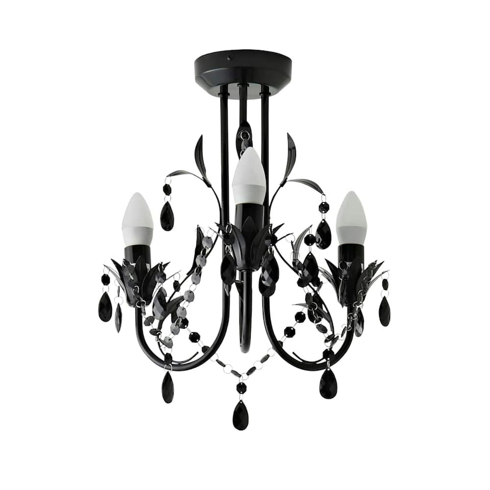 image 1 of ValueLights Odelia 3 Way Black Ceiling Light Chandelier