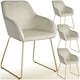 image 1 of Dining Chair Jeane - velvet look, cantilever frame - Set of 4 Cream | Velvet Look Cream/Gold