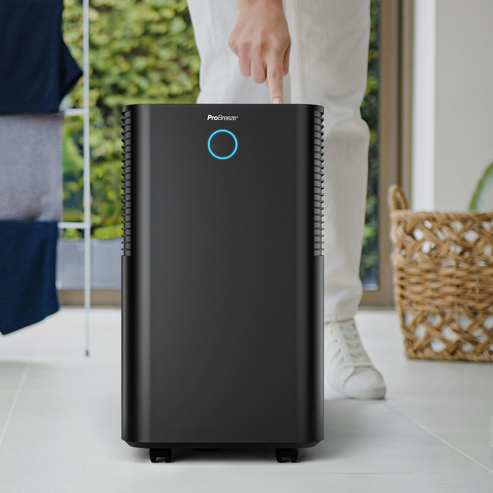 image 1 of Pro Breeze OmniDry 12L Quiet Dehumidifier with Max Extraction - Black
