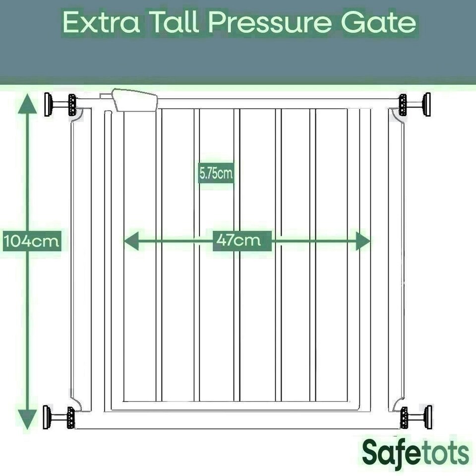 image 1 of Bettacare Extra Tall Pressure Installed Premium Pet Gate, 75cm - 83cm, White, Pressure Fit Stair Gate for Dog, Safety Barrier for Puppy