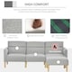 image 6 of HOMCOM Upholstered Sofa bed Reversible Sectional Sofa Set linen-Touch Sleeper